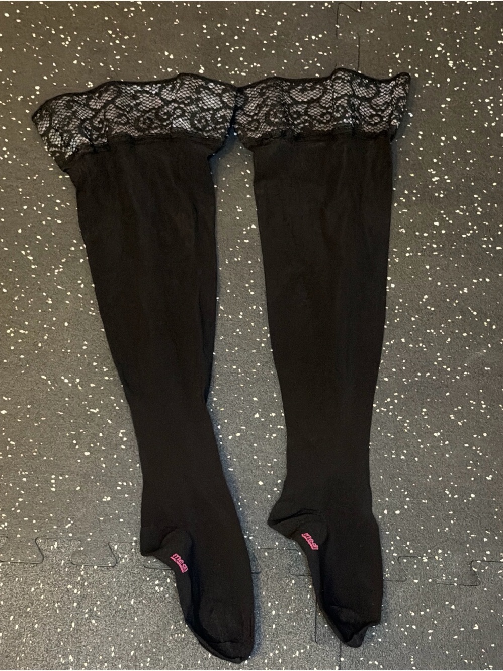 Mediven Black Lace Top compression Thigh-High Socks